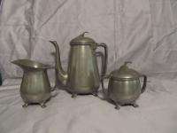 Continental Hand Wrought Teapot Creamer & Sugar Set 221  