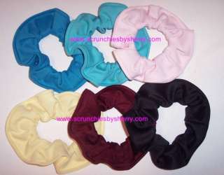 Knit Fabric Hair Scrunchies Ties Choose Size & Colors  