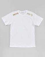 New Men Spike Gold Triangle Stud Studded Tee T Shirt S M White Black G 