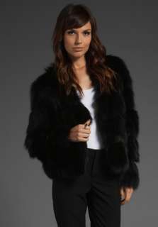 ANNA SUI Banded Fur Jacket in Black  