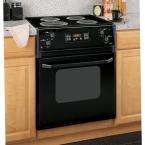 27 in. Self Cleaning Drop In Electric Range in Black