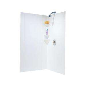 Neo Angle 38 in. x 38 in. x 70 in. Three Piece Easy Up Adhesive Shower 