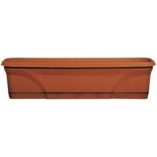   36 In. Terra Cotta Medallion Window Box MB3612TC at The Home Depot