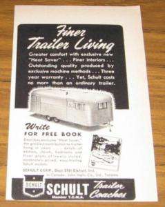1949 AD~SCHULT TRAVEL TRAILERS~ELKHART,INDIANA  