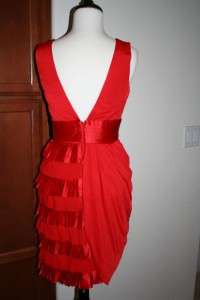   Fall2011 $318 BCBG JUNE SLEEVELESS V NECK PLEATED Draped DRESS NEW Red