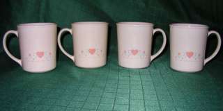 Corning Corelle Forever Yours Set of Four Mugs/Cups  