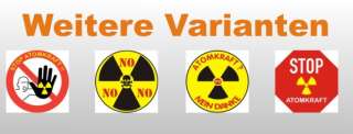 Stop Atomkraft Aufkleber, Atom, Schriftzug, AKW Sticker  