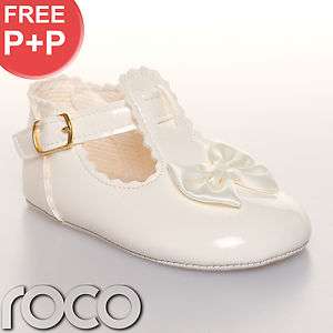 CHEAP BABY GIRLS IVORY BOW SHOES CHRISTENING BRIDESMAID WEDDING 0   18 
