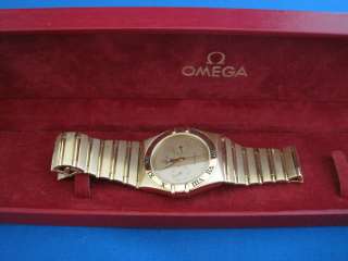 Mens Omega 1992 Constellation Day Date Quartz 18ct Gold Watch 