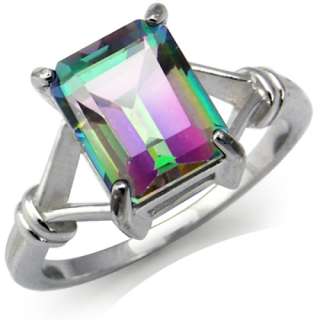 DISCOUNT BIG Solitaire Octagon Topaz 925 Sterling Silver Ring Pick 
