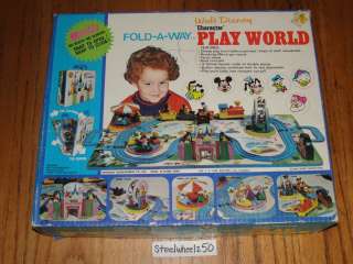   Walt Disney Character Fold A Way Play World w/ Box Train Set Toy Land