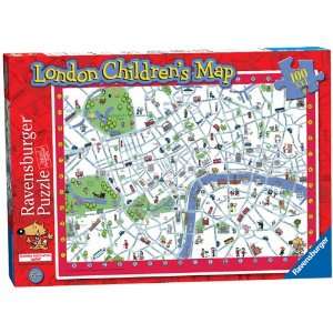 Ravensburger London Stadtplan für Kinder XXL Puzzle mit 100 Teile 