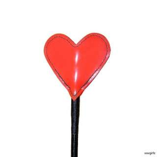 CROP   BLK RED LEATHER   OPEN HAND TIP   WHIP   SPANKER  