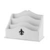 Briefbox Letterbox 2 Fächern Holz weiß / Aufbewahrung  