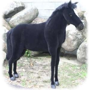 Hansa Stofftier   Pferd schwarz (groß) 140 cm  Spielzeug