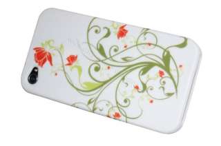 Iphone 4 4G Blumen Muster Silikon Hülle Case Tasche  