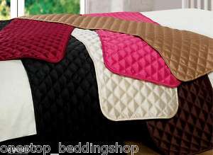 New Quilted Luxury Faux Silk Bed Throw / Runner  