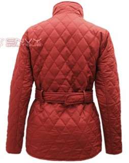 NEW WOMENS LADIES QUILTED PADDED BUTTON POCKET ZIP BELTED JACKET COAT 