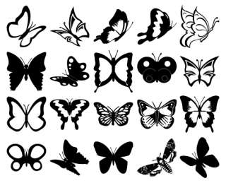 Schmetterling verschiedene Motive und Größen, geboten wird auf 1 