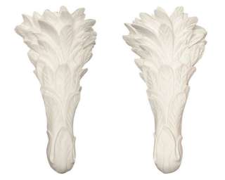 Pair Plaster Palm Form Sconces After Serge Roche  