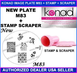Konad Nail Art Image Plate M83 Zebra Stamp Scraper USA  