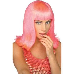 50940 Passion Pink Wig Long Flip GaGa Pop Star Costume  