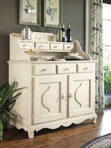 Linen White Country Sideboard Hutch  