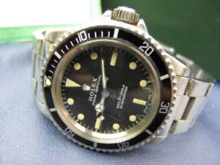  Rolex Submariner Stainless w/ Black Dial Ref 5513 Boxes & Service Card