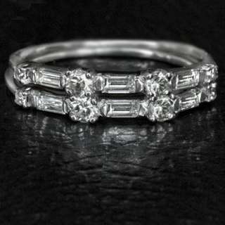   ROUND DIAMOND ORIGINAL ANTIQUE WEDDING BAND RETRO VS CLARITY  