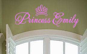 Princess Emily  Vinyl Wall Lettering Words Decor Signs  