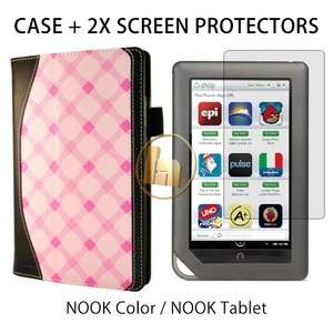   Strap Case Cover + Screen Protectors for Nook Color / Tablet  