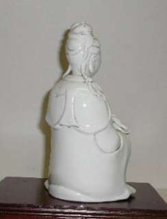 Chinese White Porcelain Ru Yi Kwan Yin Statue fs117  