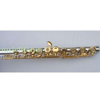 16 Open hole flute C silvered body gilded parts +E KEY  