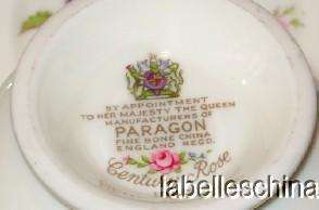 Paragon Century Rose Teacup and Saucer Footed Tea Cup  