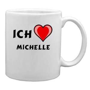 Keramische Tasse mit Ich liebe Michelle Schrift  Küche 