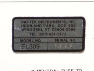 Bio Tek Instruments MicroPlate Reader EL 309  