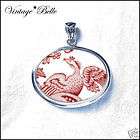 broken china jewelry crown ducal bird sterling pendant expedited 