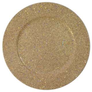 Set of 4 Round Glitter & Star Charger Plates, 3 Colors  