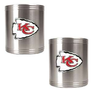  Kansas City Chiefs NFL 2pc Stainless Steel Can Holder Set 