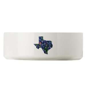  Large Dog Cat Food Water Bowl Bluebonnets Texas Shaped 
