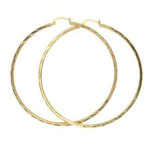  Silver Gold Plated D/C Clip Hoop Earrings   6.5 cm width Jewelry