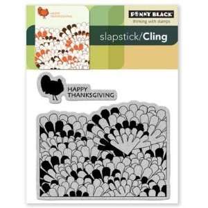  Penny Black Cling Rubber Stamp 4x5.25 happy Thanksgiving 