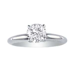  Solitaire Round Cut Diamond Engagement Ring 14K White/Yellow Gold 
