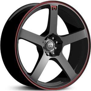16 x 7 inch Motegi Racing Mr116 wheels black with red strip 4x100 +40 