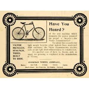   Overman Wheel Co Bicycle   Original Print Ad