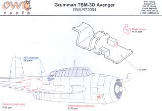 Owl Decals 1/72 GRUMMAN TBM 3D AVENGER Resin Conversion Kit  