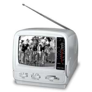   Portable Black & White Television with AM/FM Radio Electronics