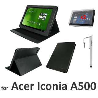 4N1 LEATHER CASE+STYLUS+LCD COVER FOR ACER ICONIA A500  