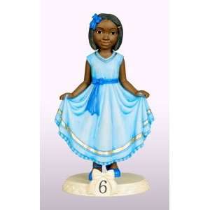  African American Figurine Birthday Girl Age 06