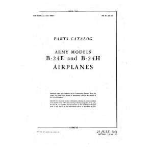  Consolidated B 24 E H Aircraft Parts Catalog Manual 